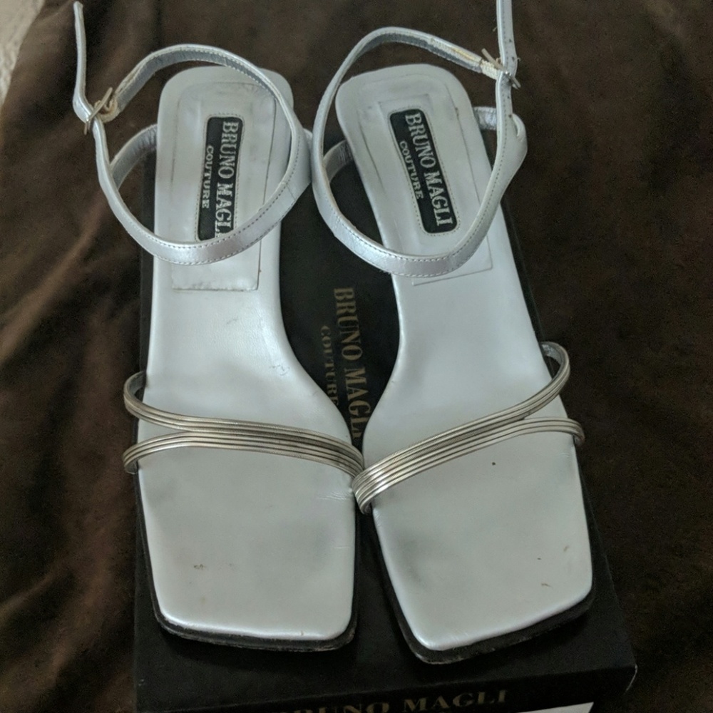 Silver Bruno Magli Sandals.